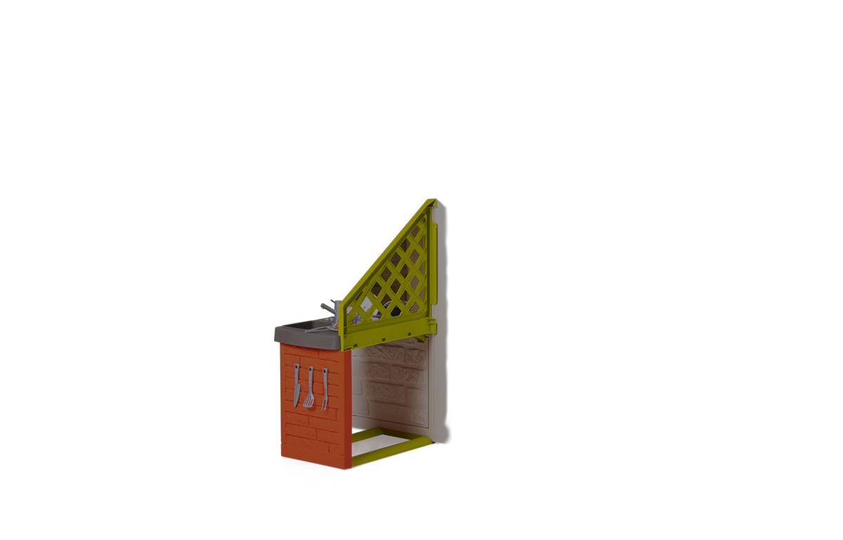 Naravna hišica My New House Smoby razširitev 2 okni z naoknicama 2 okrogli okni in polovična vrata velikost 135 cm z UV filtrom od 2 leta